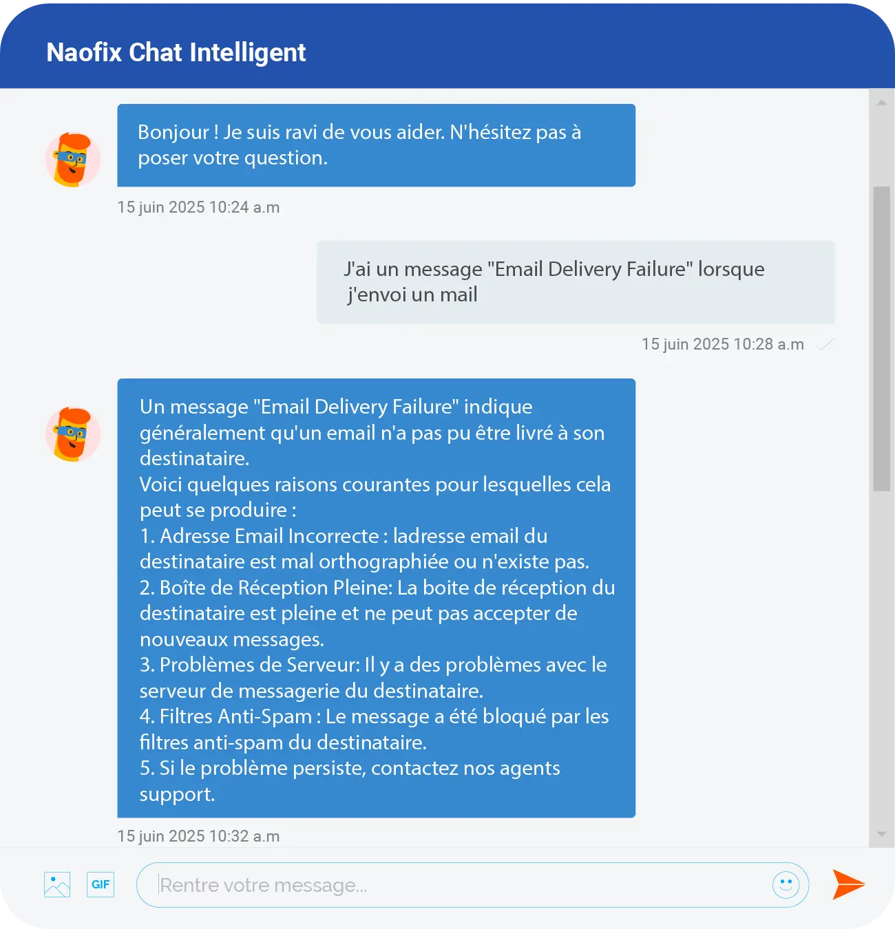 Naofix chat intelligent