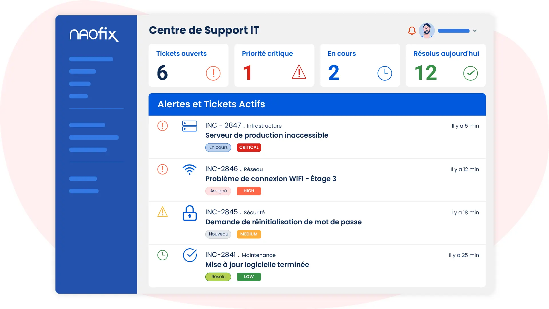 Centre de support IT - NaoFix